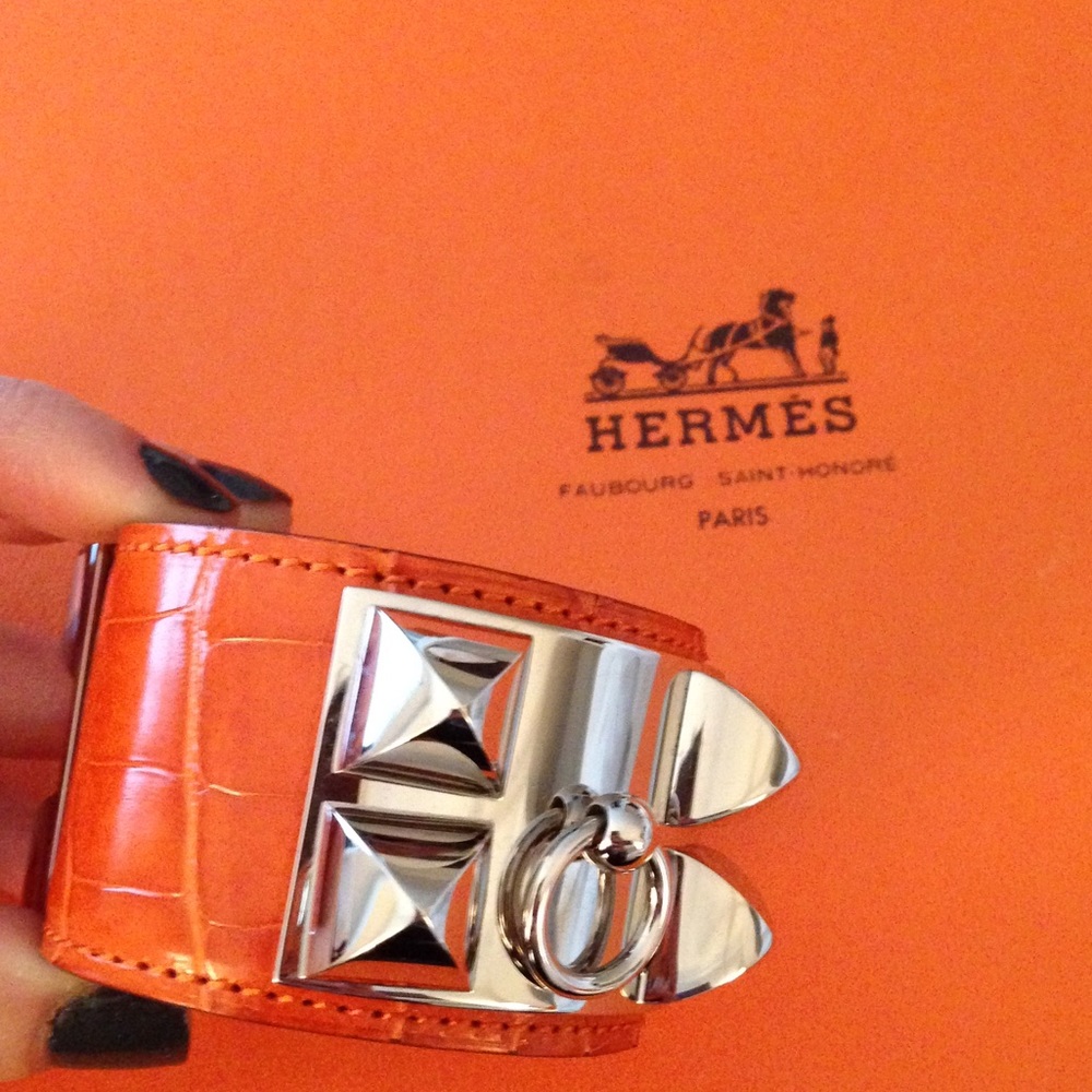 Hermes Orange Alligator CDC Size Small